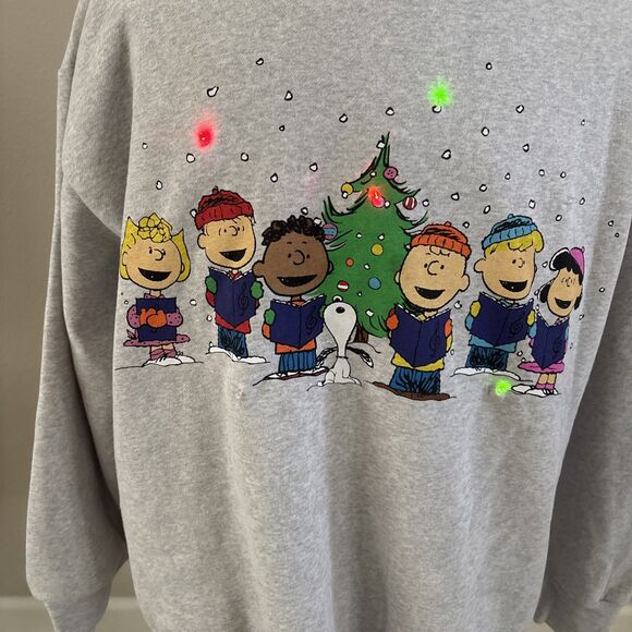 Peanuts Charlie Brown Light-Up Holiday Crewneck Sweatshirt Size XXL - Picture 4 of 16